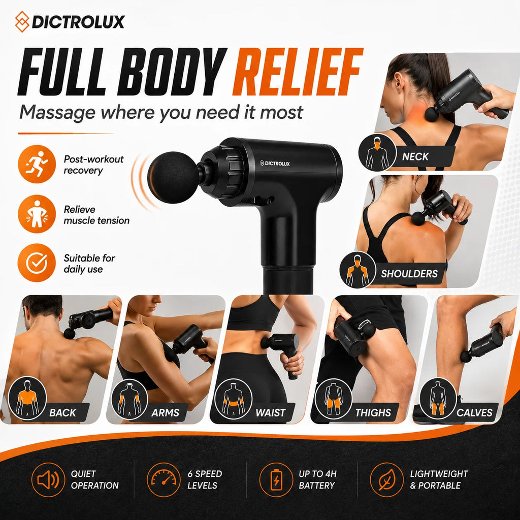 Pistola de masaje muscular recargable