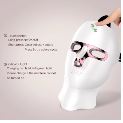 Mascarilla LED Facial 7 Colores — Fototerapia Antiarrugas y Anti-Manchas en Casa